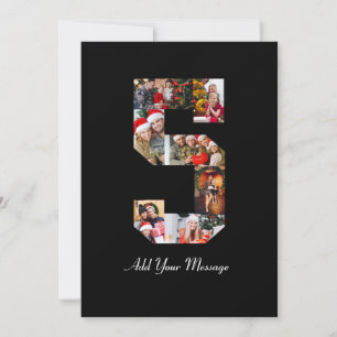 Tarjeta Collage de fotos número 5 en blanco y negro