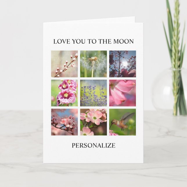 Tarjeta Collage de fotos personalizadas con tu texto (Anverso)