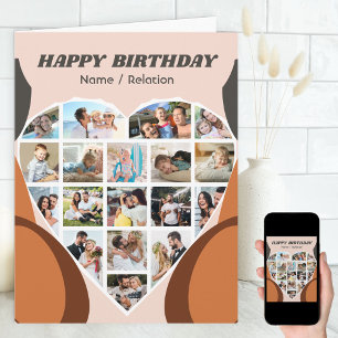 Tarjeta Collage de Fotos Personalizado Corazón Genial Cump