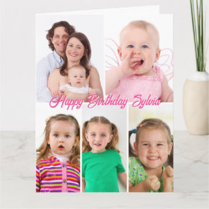 Tarjeta Collage de fotos personalizado Cumpleaños