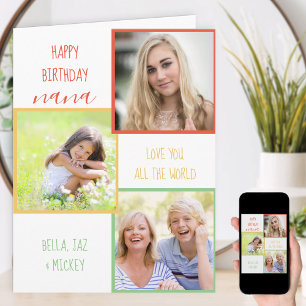Tarjeta Collage de fotos personalizado de cumpleaños para