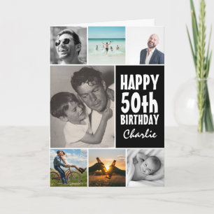 Tarjeta Collage de fotos personalizado Feliz cumpleaños a 