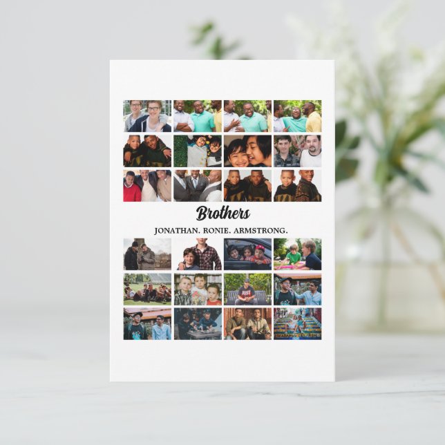 Tarjeta Collage de fotos personalizado Mejor Amigos Para H (Anverso de pie)