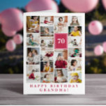 Tarjeta Collage de fotos Rosa Profundo Feliz cumpleaños, a<br><div class="desc">Desearía a la abuela un feliz cumpleaños con esta jumbo tarjeta de cumpleaños de collage de fotos a la que puedes agregar 19 fotos de los nietos,  y la edad de los abuelos en letras blancas contra un fondo rosado profundo.</div>