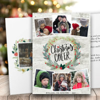 Collage de fotos Rústico De Madera Blanca Floral W