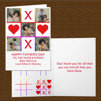 Tarjeta Collage de fotos Tic Tac Toe Abrazos Kiss Día de l