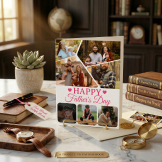 Tarjeta Collage de Fotos Tipografía Script Rosa Grande Per