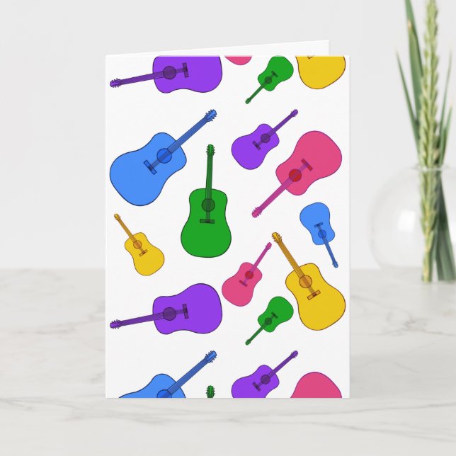 Tarjeta Collage de guitarra del arcoiris colorido Jam Card (Anverso)