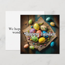 Tarjeta Collage de Huevos de Pascua colorido