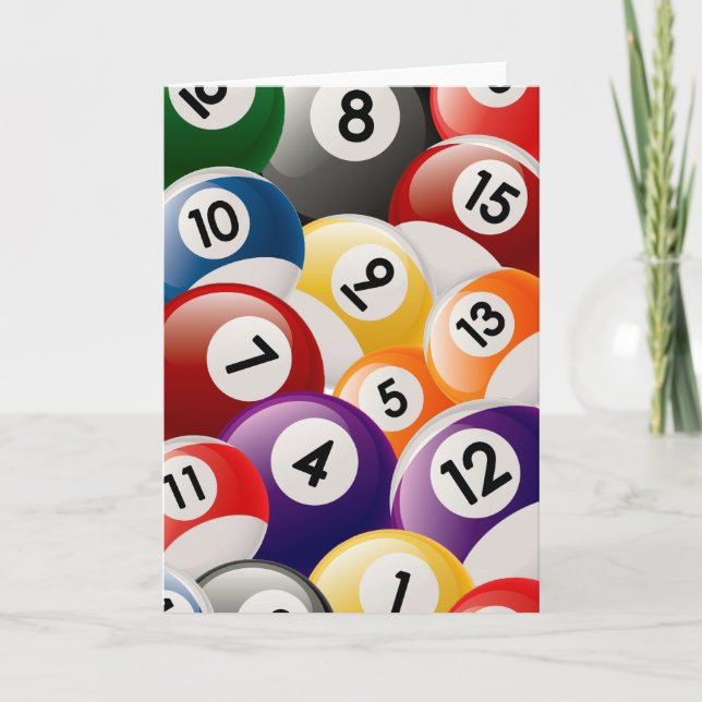 TARJETA COLLAGE DE LAS BOLAS DE BILLAR (Anverso)