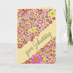 Tarjeta Collage de las flores de cumpleaños de Alemania