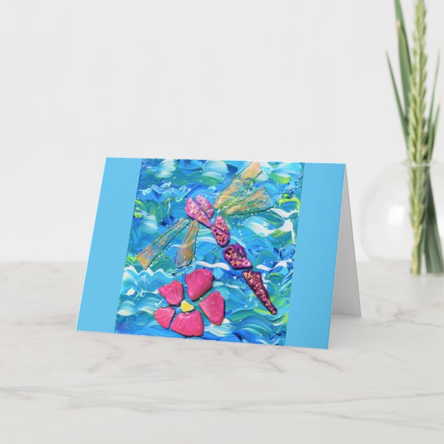 Tarjeta Collage de medios de mezcla de vidrio marino de li (Anverso)