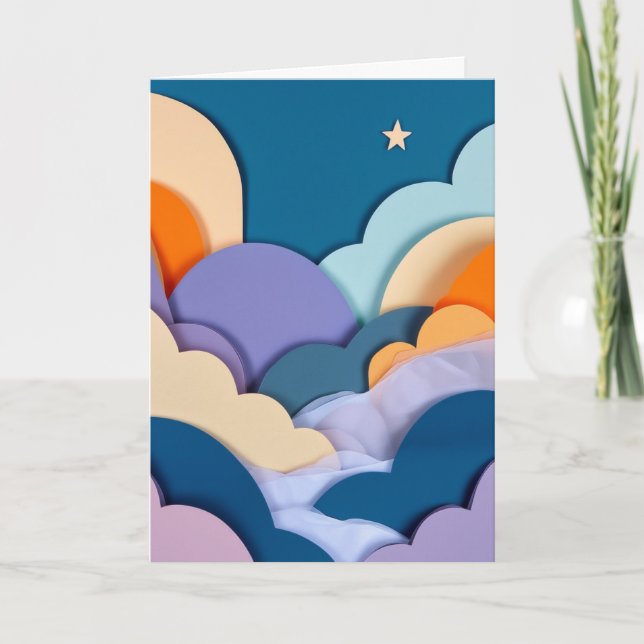 Tarjeta Collage de nubes estrelladas (Anverso)