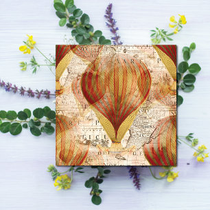 Tarjeta Collage de Steampunk en Victoria sobre globos de a