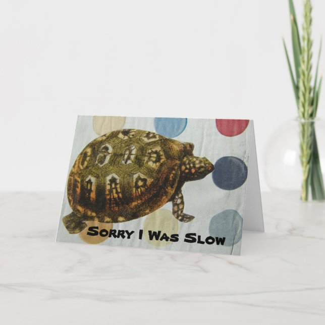 Tarjeta Collage de tortuga cumpleaños retrasado (Anverso)