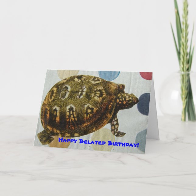 Tarjeta Collage de tortugas de cumpleaños retrasado (Anverso)