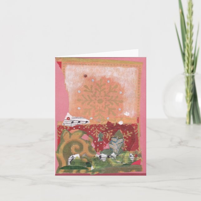 Tarjeta collage del copo de nieve (Anverso)