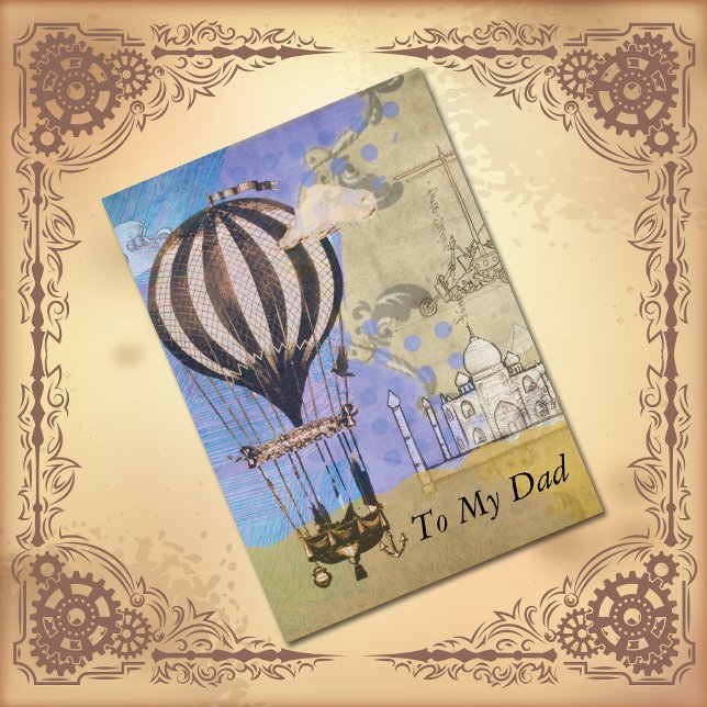 Tarjeta Collage del día de padre del globo del aire (Subido por el creador)