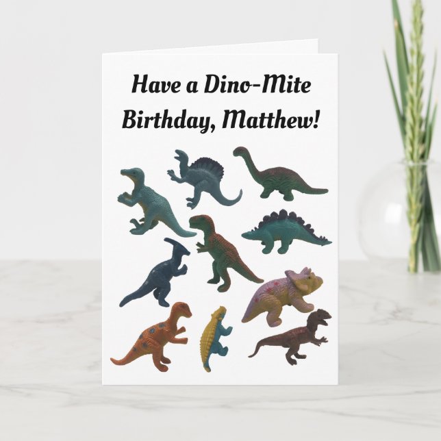 Tarjeta Collage del Personalizado de Dinosaurios Juguetes  (Anverso)