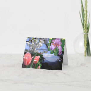 Tarjeta Collage floral escénico