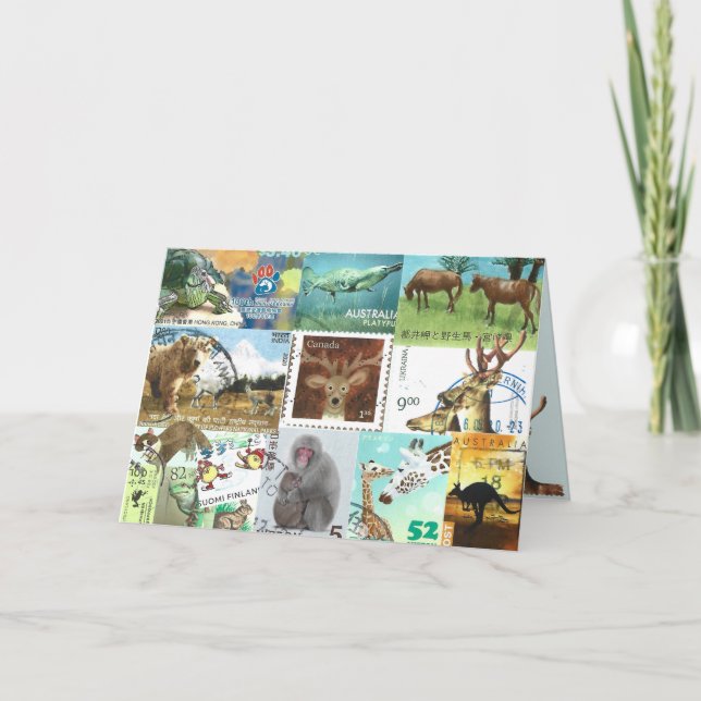 Tarjeta Collage internacional de sellos de rehenes (Anverso)