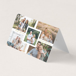 Tarjeta Collage Minimalist Merry Christmas 5 Photos Family