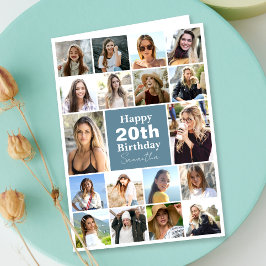 Tarjeta Collage moderno | Foto Cualquier Cumpleaños Person