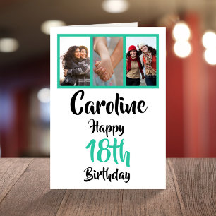 Tarjeta Collage personalizado de fotos de 18 años de feliz