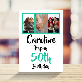 Tarjeta Collage personalizado de fotos de cumpleaños númer