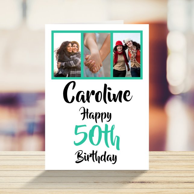 Tarjeta Collage personalizado de fotos de cumpleaños númer (Subido por el creador)