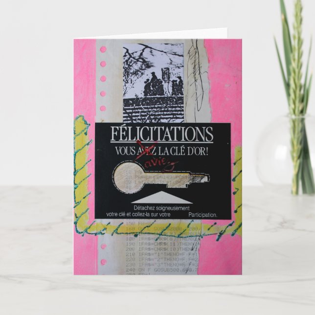 Tarjeta Collages Bruyants Artist's Book Congrats Key card (Anverso)