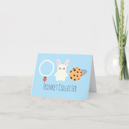 Tarjeta Collar Cuto De Fresas, Conejo Y Anillo