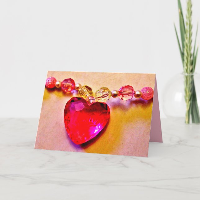 Tarjeta Collar de Corazón Rosa (Anverso)