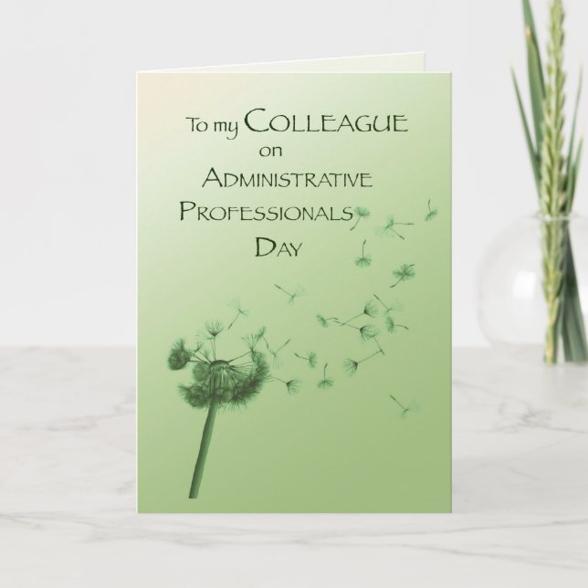 Tarjeta Colleague Admin Pro Day Dandelion (Anverso)