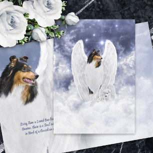 Tarjeta Collie Angel Tricolor y Cherub - Simpatía por pérd