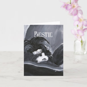 Tarjeta Collie de borde con pintura personalizada