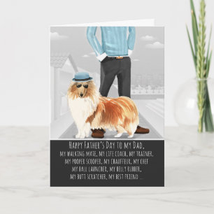 Tarjeta Collie de The Dog Father's Day Funny
