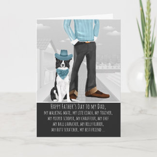 Tarjeta Collie fronteriza del Día del Padre Perro