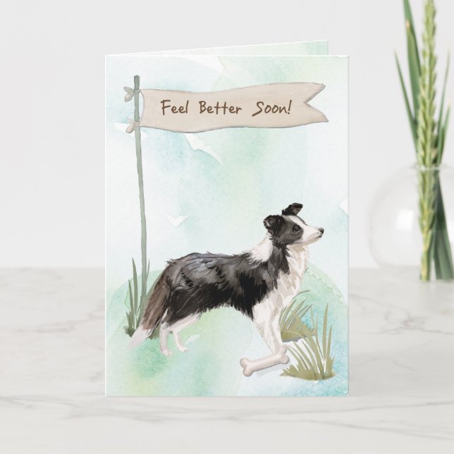 Tarjeta Collie fronterizo se siente mejor después de cirug (Anverso)