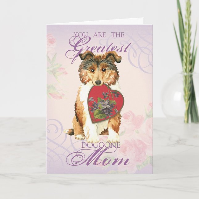 Tarjeta Collie Heart Mom (Anverso)
