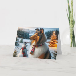 Tarjeta Collie Holiday Card
