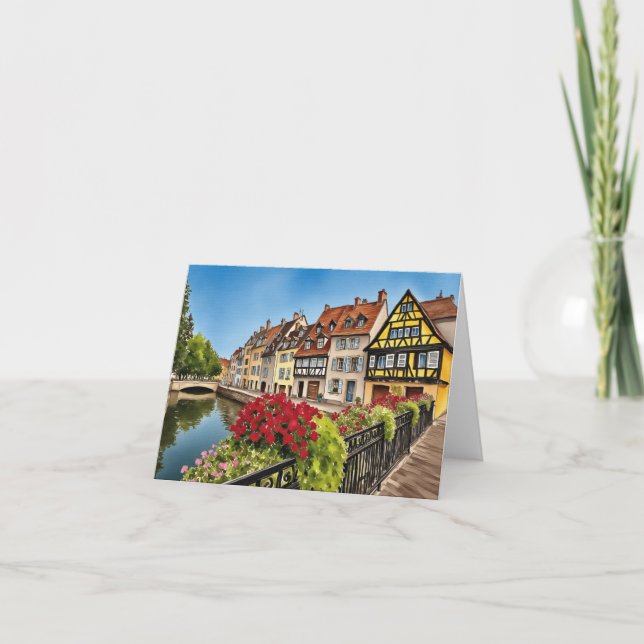 Tarjeta Colmar France Watercolor (Anverso)