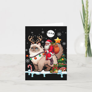 Tarjeta Colo de árbol de navidad de gato de reno del Himal