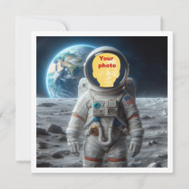 Tarjeta Coloca mi cara en la foto, astronauta, espacio