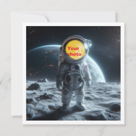 Tarjeta Coloca mi cara en la imagen, astronauta, espacio