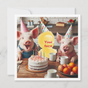 Tarjeta Coloca mi cara en la imagen, fiesta de cumpleaños 