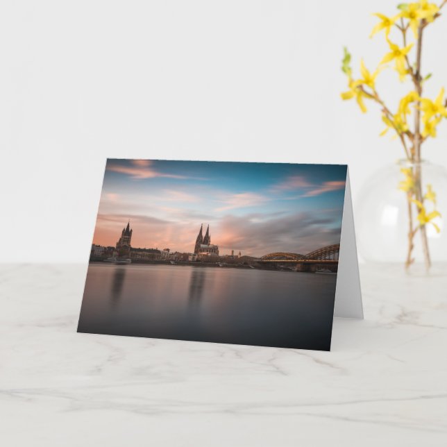 Tarjeta Cologne Köln Alemania (flor amarilla)