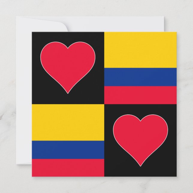 Tarjeta Colombia Bandera Corazón Patriótico Saludo Colombi (Anverso)