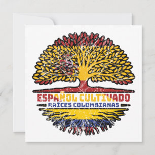 Tarjeta Colombia España Colombia Bandera de árboles españo