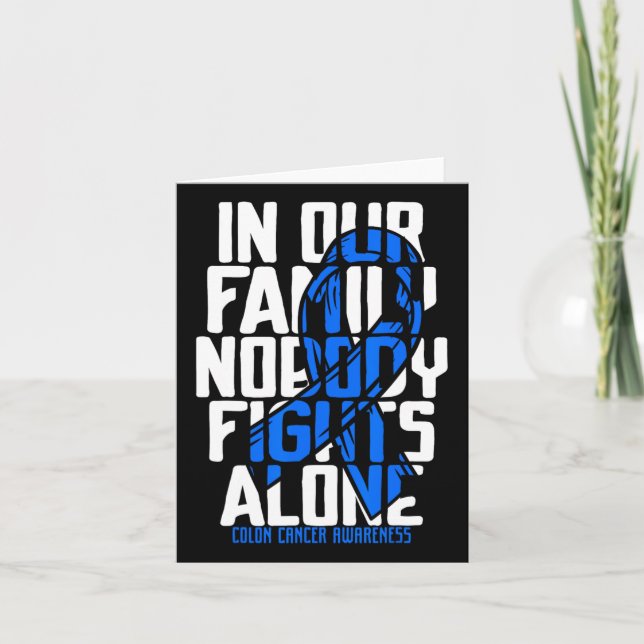 Tarjeta Colon Cancer Support Tee Family Blue Colon Cancer (Anverso)